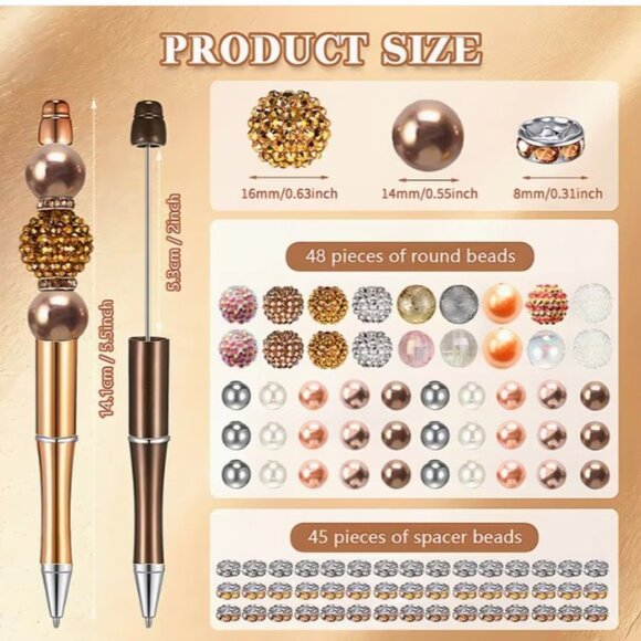 98pc Pen Making Kit. 5pcs Beadable Pens, 48pcs Multicolor Bubblegum, Storage Box - Picture 2 of 3